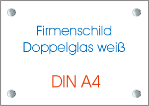 Firmenschild mit Foliendruck - Größe DIN A4