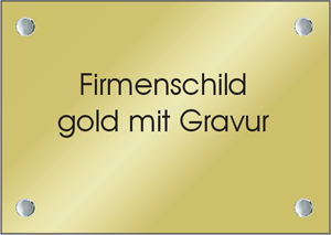 Firmenschild gold mit Gravur