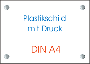 Plastikschild gestalten - DIN A4